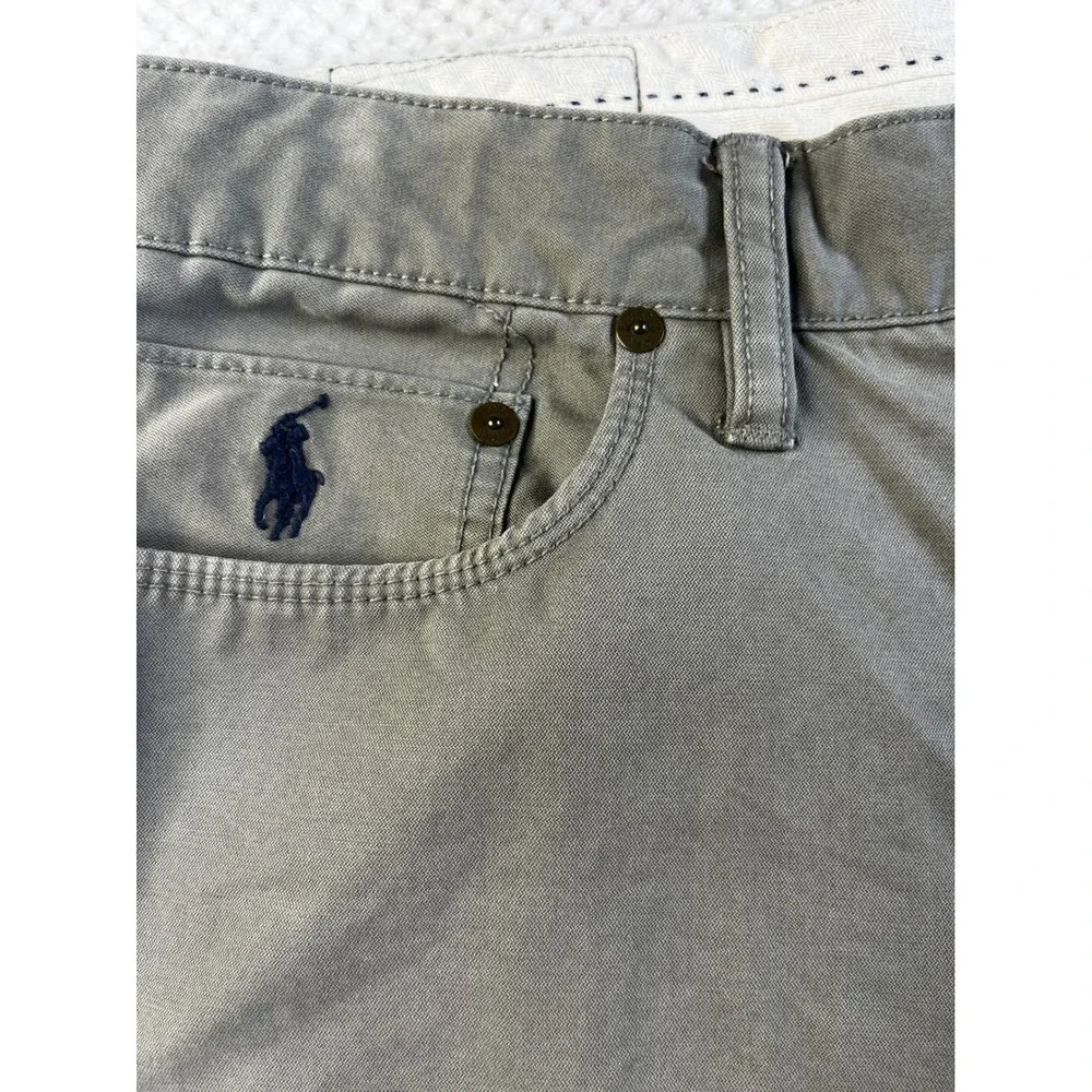 Polo Ralph Lauren 34x32 Straight Leg Chino Olive‎ Grey 5-Pocket Missing button